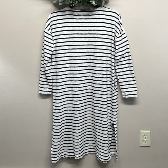 J. Jill Striped Open Front Long Duster Cardigan Sweater S Petite - Picture 6 of 16